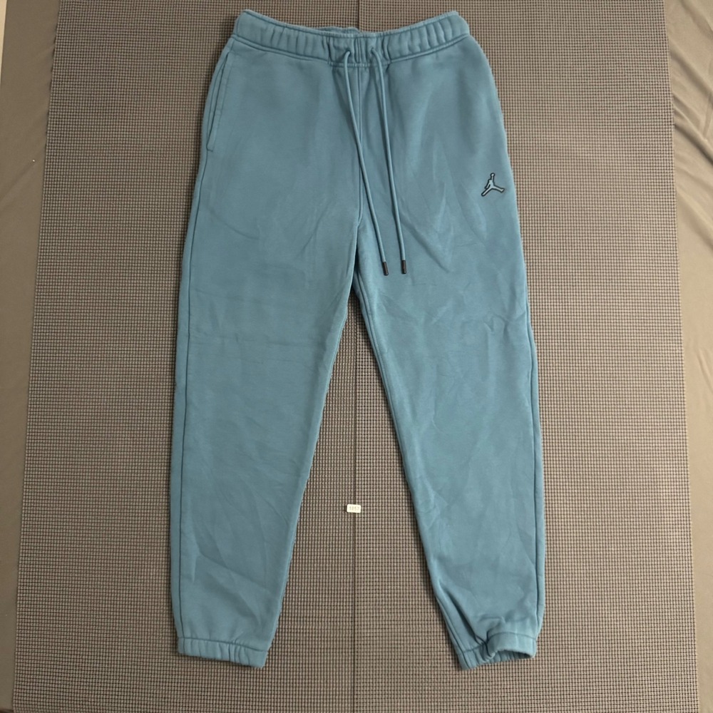 Jordan Essentials Mens Fleece Joggers Blue Teal Jumpman Sweatpants Size M